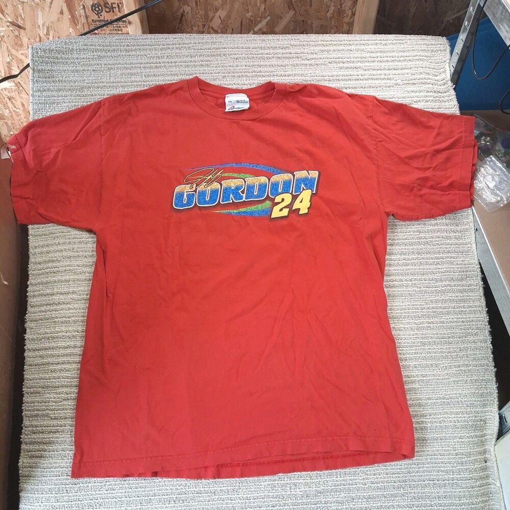 Vintage Jeff Gordon 24 NASCAR Shirt 2XL Competitors View Red Double Sided USA
